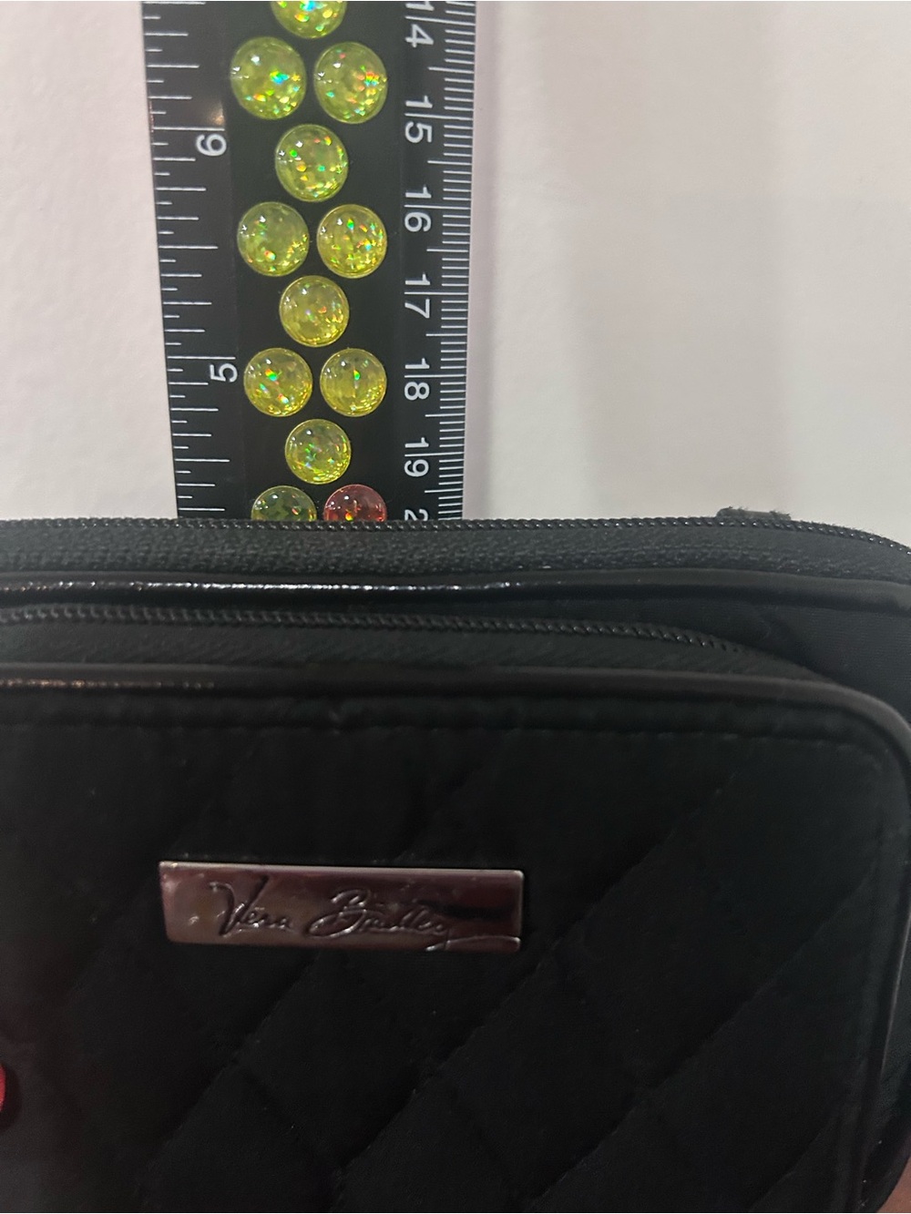 Vera Bradley Black Quilted Wristlet Crossbody Bag/Wristlet - Picture 10 of 10